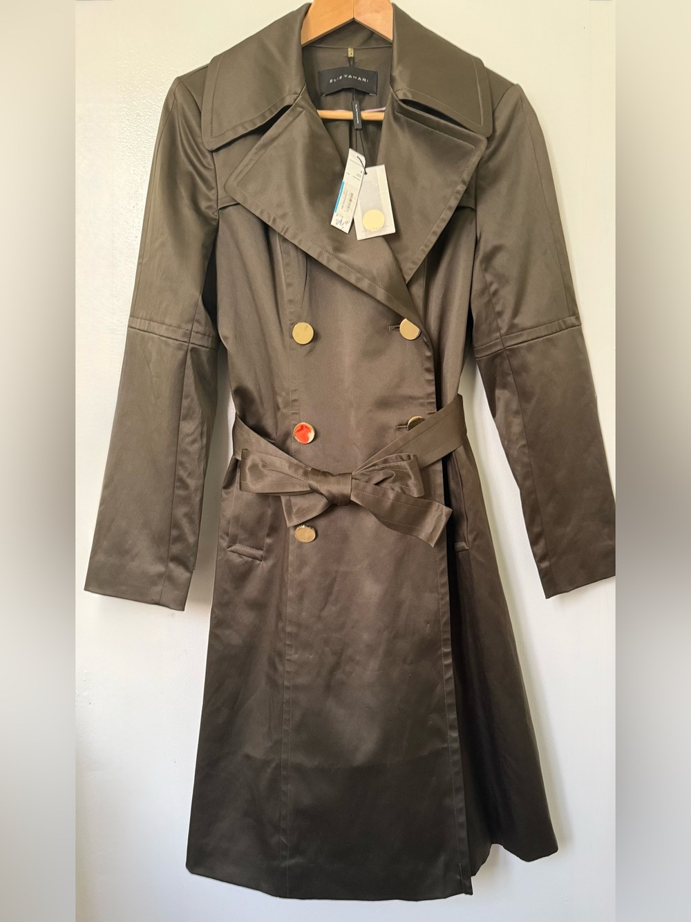 NEW! Elie Tahari Terragon Green Rain Jacket Trench Coat WITH TAGS! - Sz 4